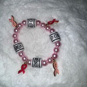 Breast cancer charm bracelet